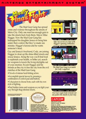 Mighty Final Fight (USA) box cover back